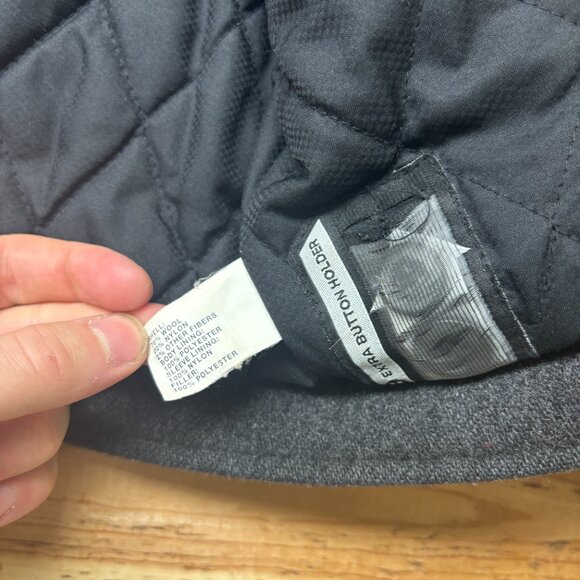 Vintage Gap Jacket Mens Medium Gray Full Zip Wool Bomber Coat - Picture 9 of 12